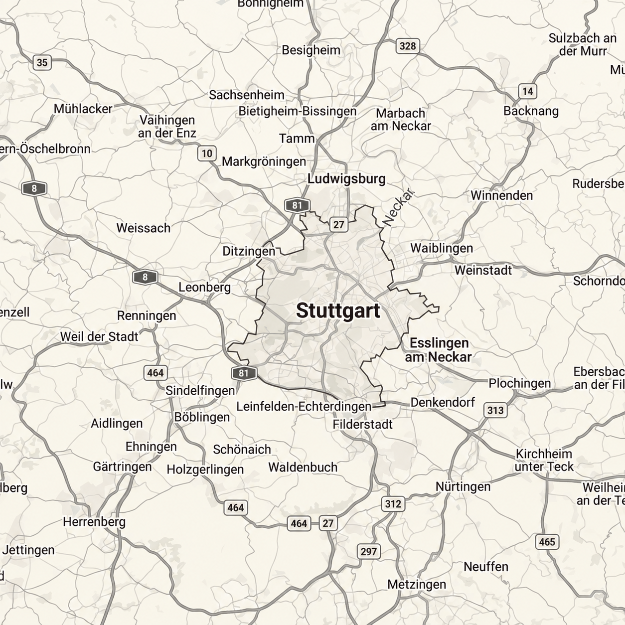 Stuttgart und Region – Fokusgebiet von STUTTGART.PROPERTIES